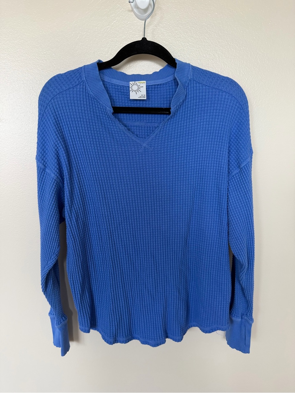OFFLINE BY AERIE Periwinkle Waffle Knit Long Sleeve